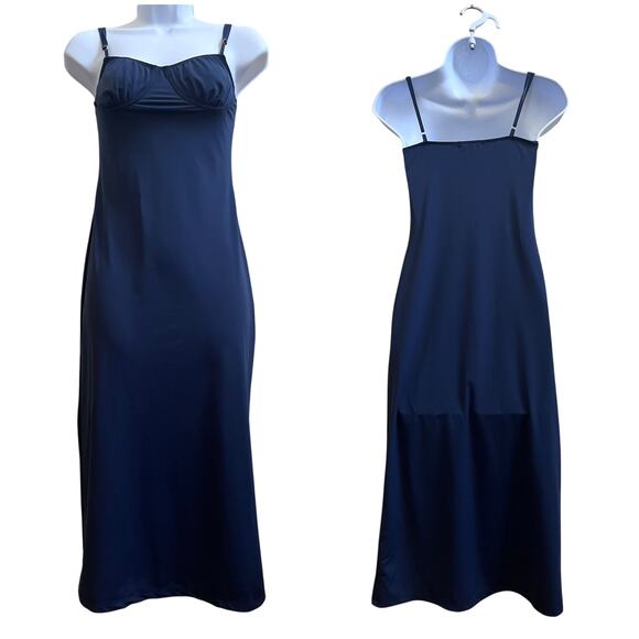 Danielle Bernstein Blue Milkmaid Adjustable Spaghetti Straps Dress Size Small - Picture 2 of 13